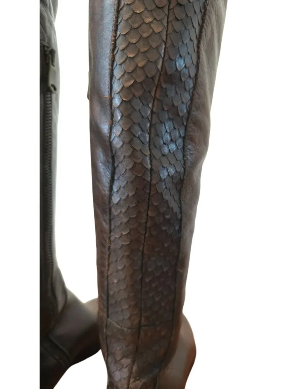 Alberto Bressan Brown Over-The-Knee Leather Boots Womens Sz 35 (5) Made In Italy - Picture 9 of 13